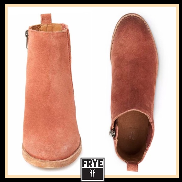 Frye Alton Suede Leather Chelsea Boots Rosewood - Picture 14 of 16